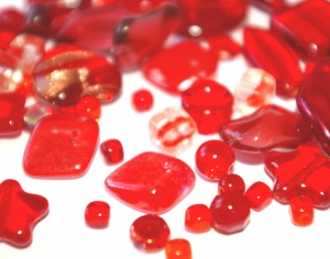 Czech Glass Bead mix 250g red